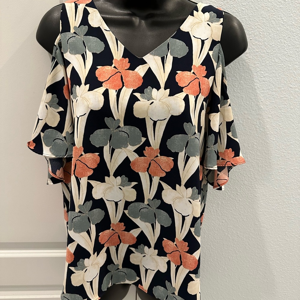 Ann Taylor Tropical Cold Shoulder Top